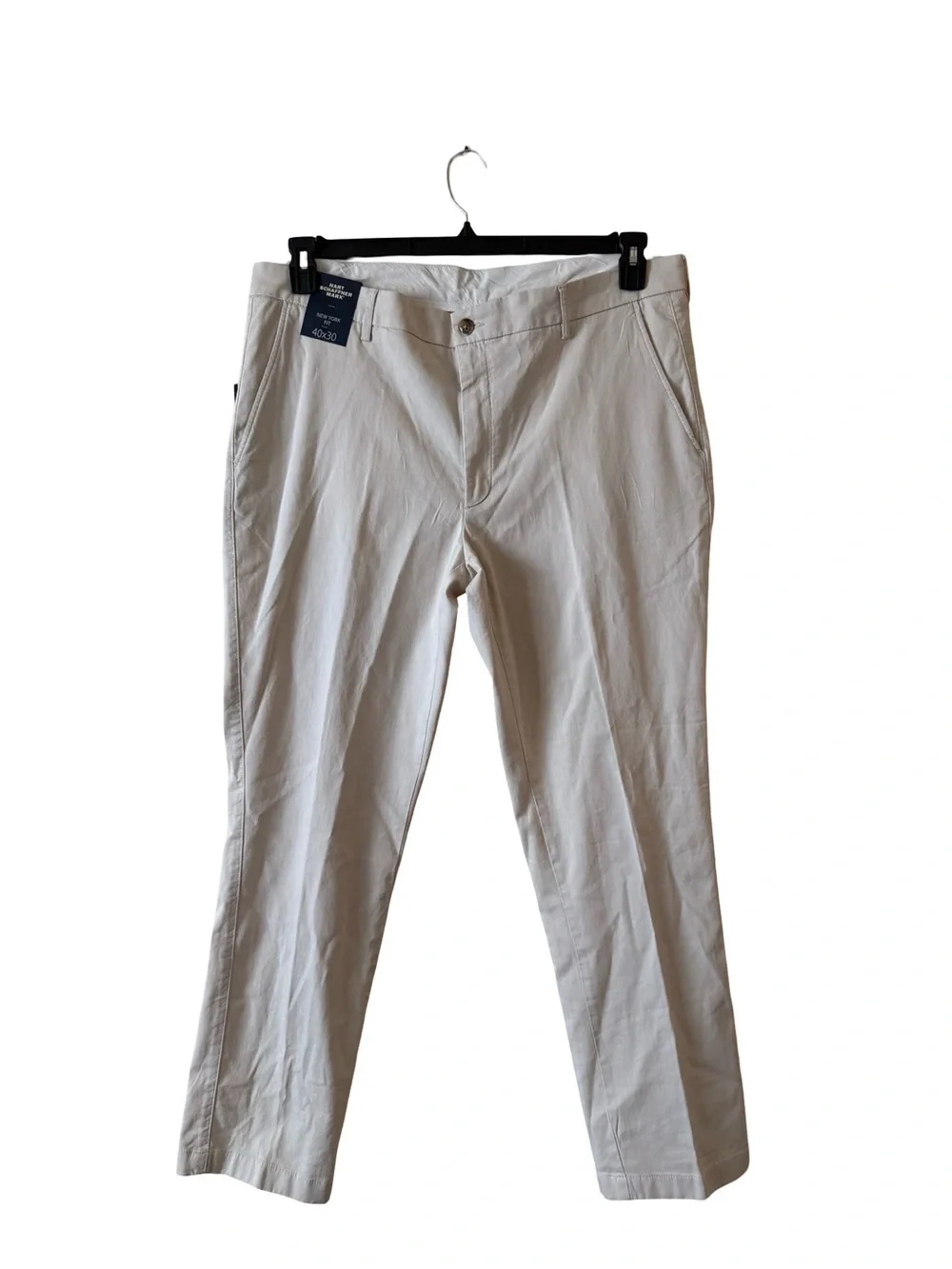 Hart Schaffner Marx Men's Chino Pants 40x32  New York Fit Stretch Ivory NWT $129
